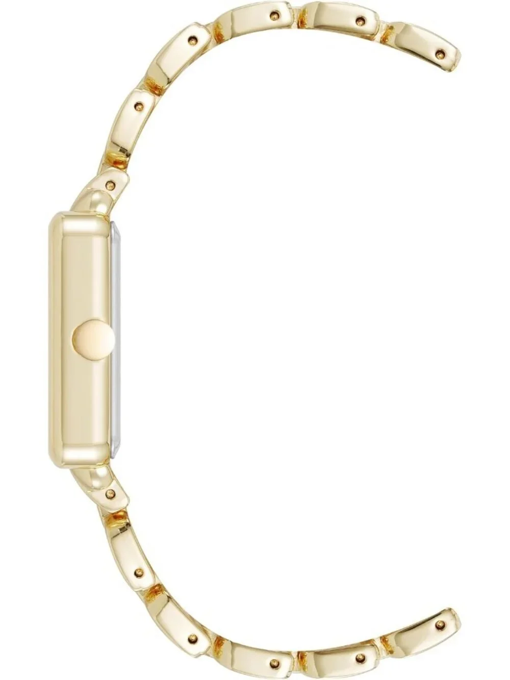 Nine West Women's Gold Black Analog Japanese Quartz Modern Square Bracelet Watch